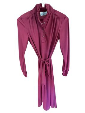 NOS Frances Henaghan Saks Fifth Avenue Vintage Dress Women Secretary Sz 6 Maroon